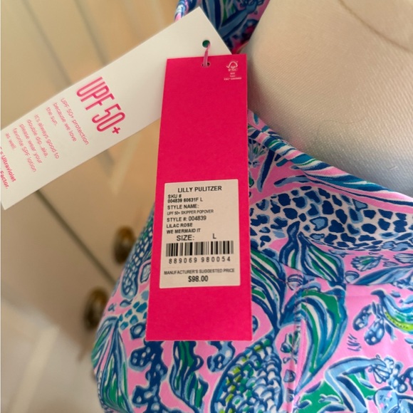 Lilly Pulitzer Pink and Blue Patterned Top - Picture 4 of 6